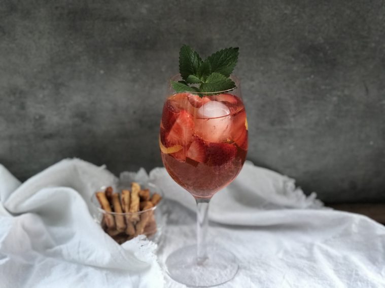 Aperol spritz med jordgubbar