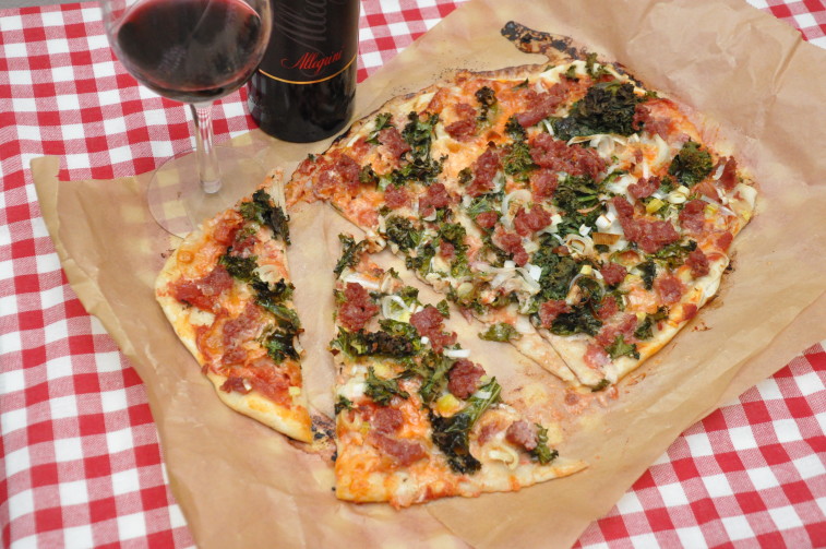 Premium pizza grönkål salsicca Allegrini Valpolicella Superiore